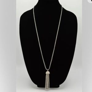 Banana Republic Silver Tone Crystal Necklace